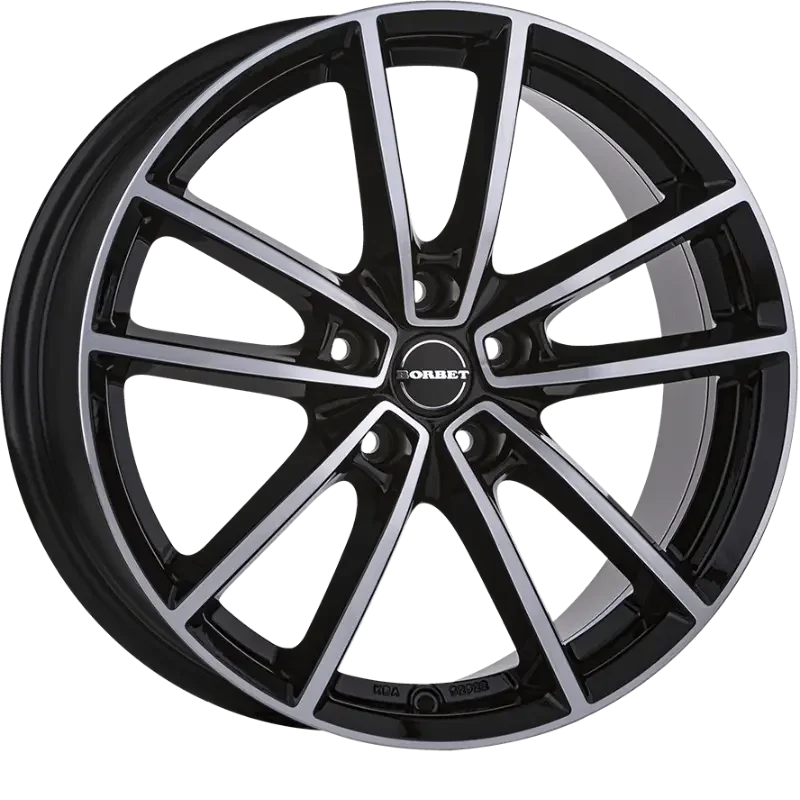 Borbet W black polished 8,00x18 5x108,00 ET50,00