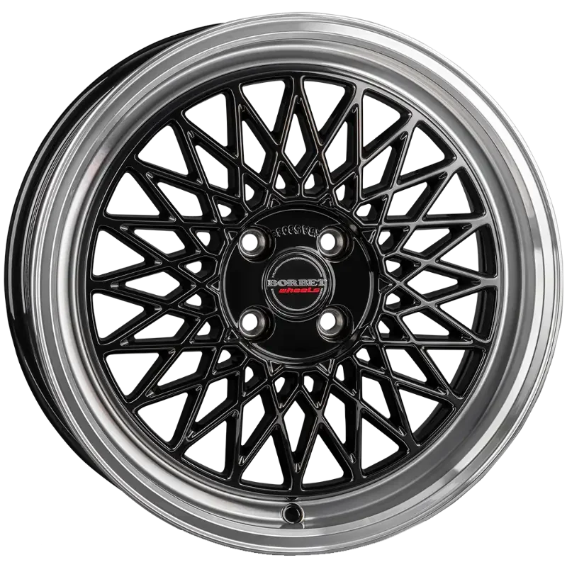 Borbet B black rim polished 7,00x17 4x100,00 ET25,00