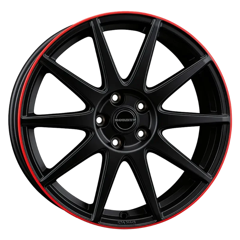 Borbet GTX black matt rim red 8,00x19 5x114,30 ET50,00
