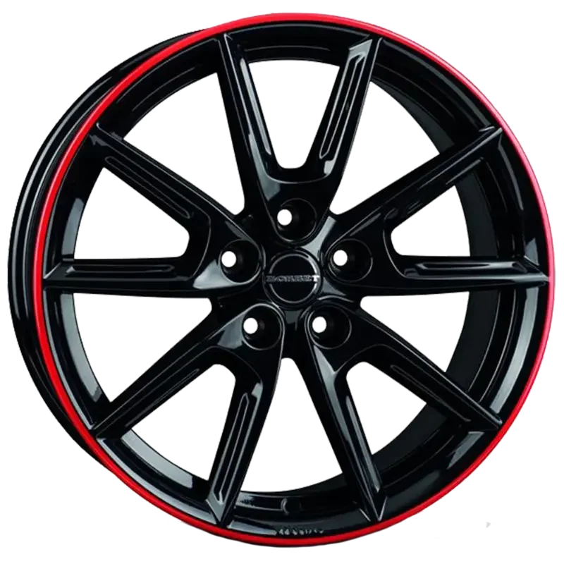Borbet LX18 black glossy rim red 8,00x18 5x112,00 ET48,00
