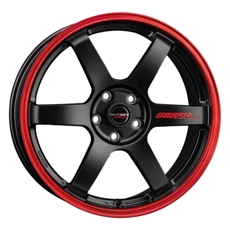 Borbet DB8GT2 black matt rim red 8,50x19 5x114,30 ET35,00