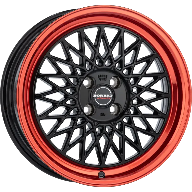 Borbet B black rim red 7,00x17 4x108,00 ET20,00